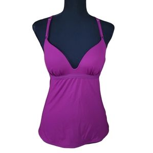 Athleta Racerback Exotic Fuchisa Swim Top Size Small